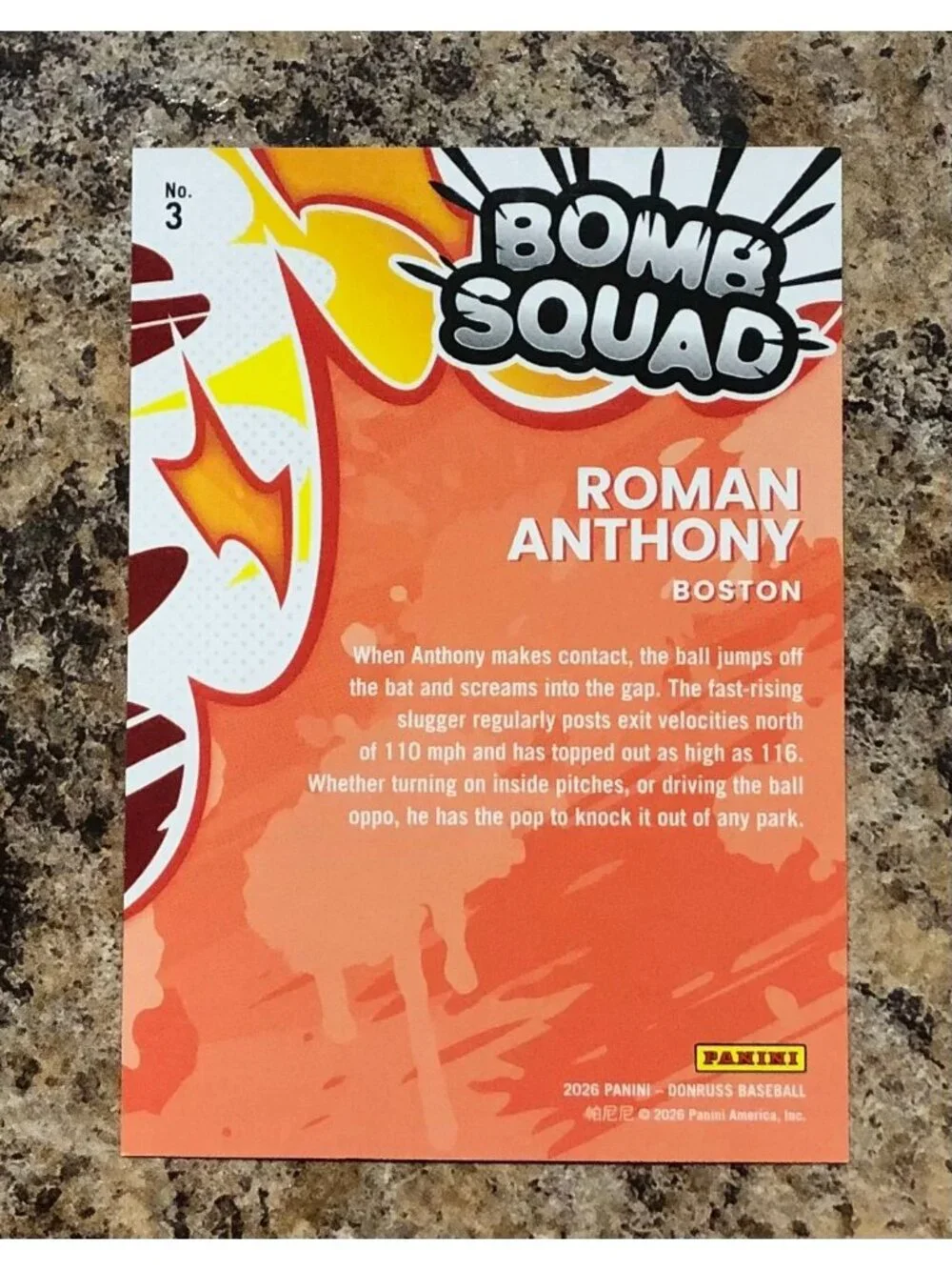 2026 Donruss Roman Anthony Bomb Squad Blue Ice SSP 04/35